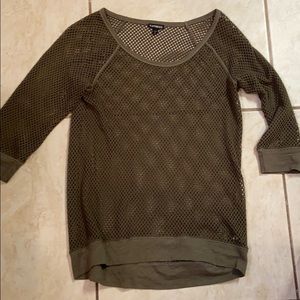 Army green express top net like